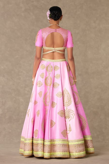 Shop Masaba Pink Silk, Organza Diamonds, Tassels, Barfi Sitara Dil Bridal Lehenga Set at Aza Fashions Shop_Masaba_Pink Silk, Organza Diamonds, Tassels, Barfi Sitara Dil Bridal Lehenga Set _at_Aza_Fashions