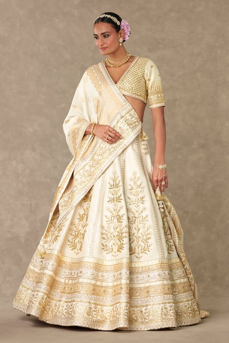 Masaba Ivory Silk, Organza Embroidery, Tassels Raw Neel Kamal Bridal Lehenga Set at Aza Fashions Masaba_Ivory Silk, Organza Embroidery, Tassels Raw Neel Kamal Bridal Lehenga Set _at_Aza_Fashions