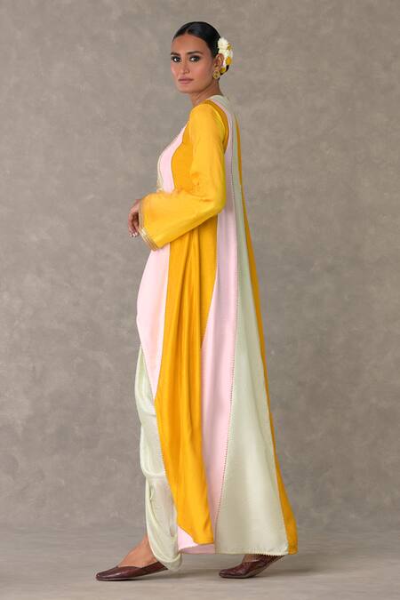 Buy Masaba Multi Color Silk Diamonds, Embroidery Round Neck Trikone Motif Tunic And Pant Set Online at Aza Fashions Buy_Masaba_Multi Color Silk Diamonds, Embroidery Round Neck Trikone Motif Tunic And Pant Set_Online_at_Aza_Fashions