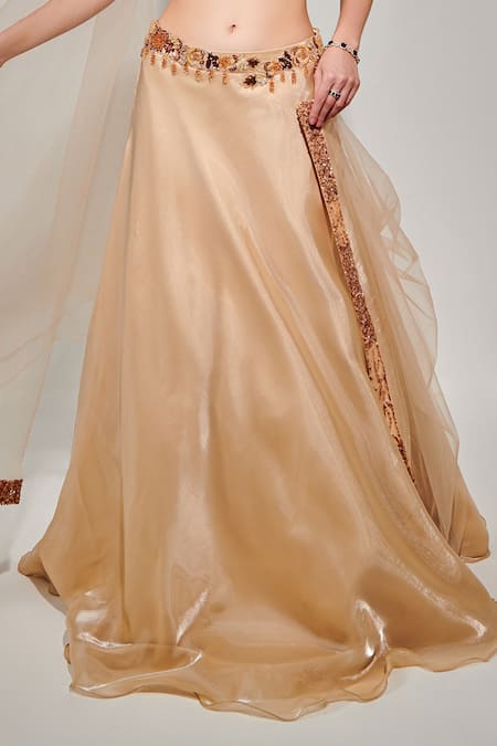 Buy One Knot One By Ashna Ivory Crepe, Tulle, Organza Cut Work, Beads, Embellished Blouse Lehenga Set Online at Aza Fashions Buy_One Knot One By Ashna_Ivory Crepe, Tulle, Organza Cut Work, Beads, Embellished Blouse Lehenga Set _Online_at_Aza_Fashions