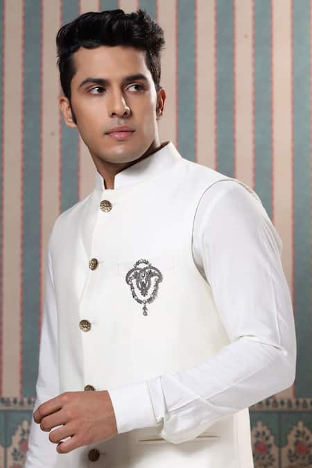 Buy_Cosa Nostraa_Grey Crystals Victorian Tales Stone Studded Brooch _Online_at_Aza_Fashions