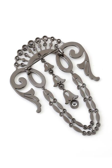 Buy_Cosa Nostraa_Grey Crystals Victorian Tales Stone Studded Brooch 