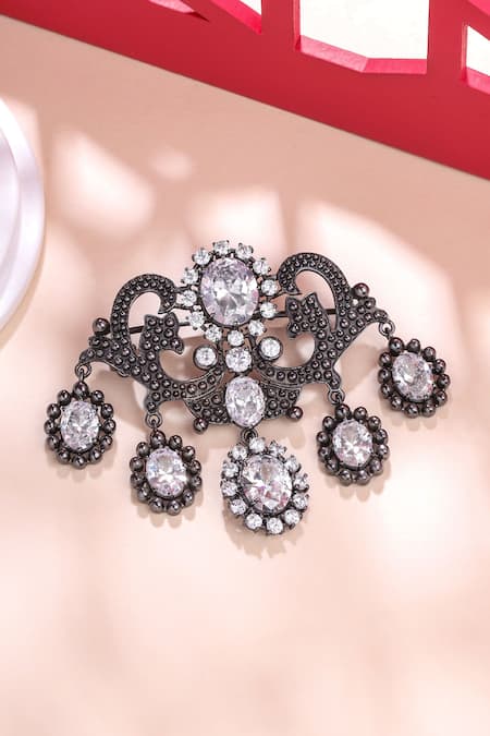 Cosa Nostraa Magnificent Glass Stone Studded Brooch 