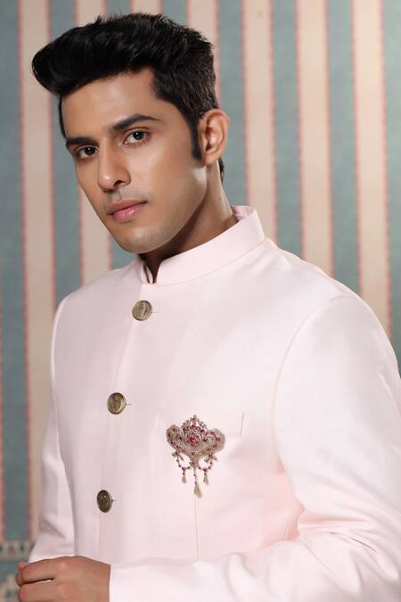 Cosa Nostraa_Gold Crystals Floral Carved Delight Brooch _Online_at_Aza_Fashions