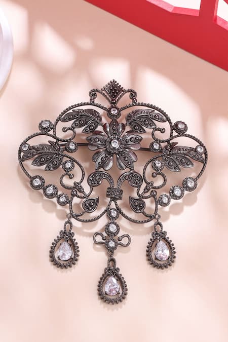 Cosa Nostraa Vintage Floral Carved Brooch 