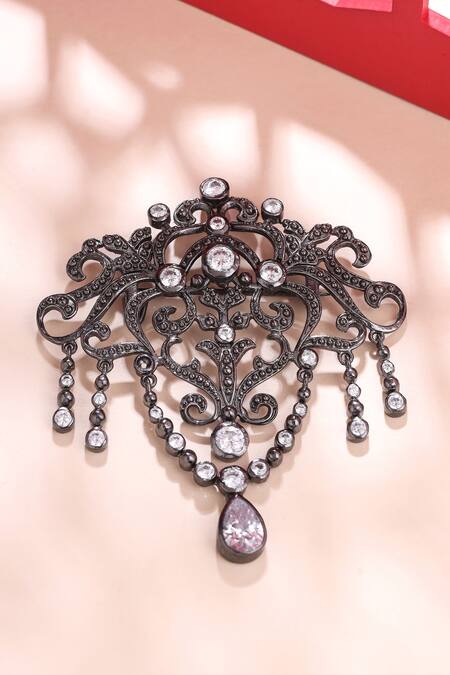 Cosa Nostraa Sudded Glitz Embellished Brooch 
