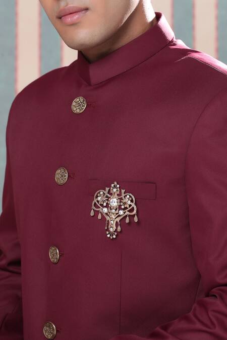 Cosa Nostraa_Gold Crystals Grace Of Garden Brooch _Online_at_Aza_Fashions