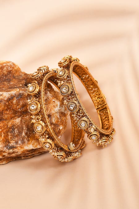 Anjali Jain Polki Embellished Bangles - Set of 2 