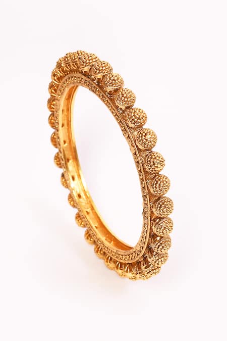 Buy_Anjali Jain_Gold Plated Beads Embellished Bangles - Set Of 2
