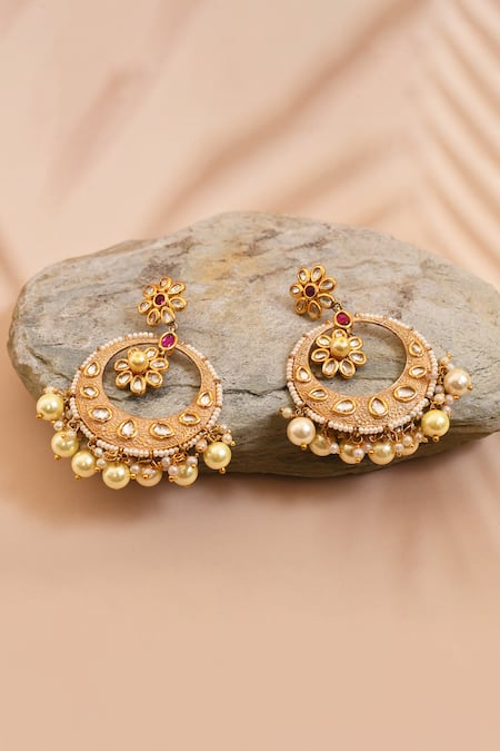 Anjali Jain Floral Shaped Cutwork Chandbalis 