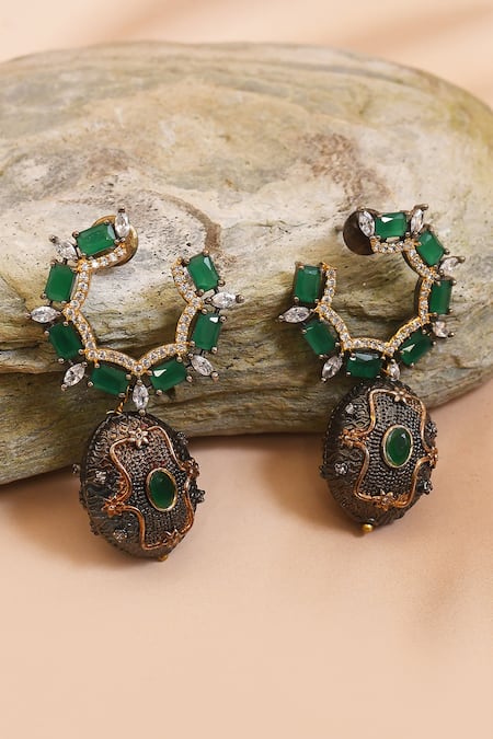 Anjali Jain American Diamond Embellished Earrings 