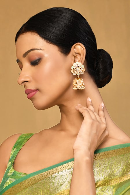 Anjali Jain Kundan Studded Jhumkas 