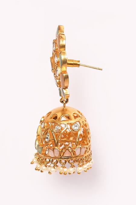 Anjali Jain_Multi Color Kundan Studded Jhumkas _at_Aza_Fashions
