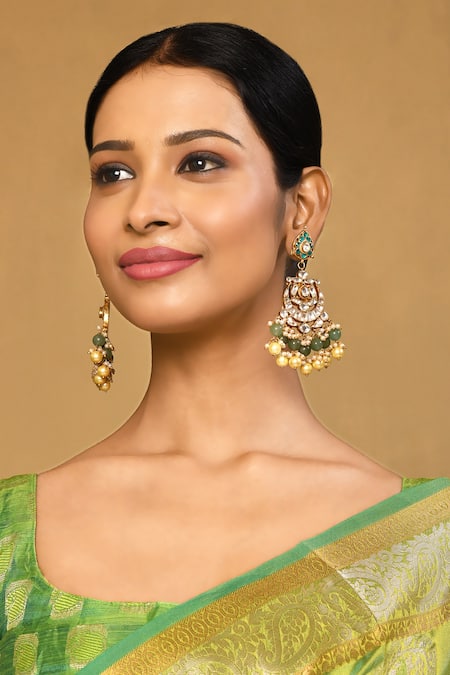 Anjali Jain Pearl Embellished Chandbali Earrings 