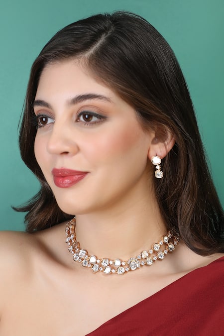 Auraa Trends Embellished Layered Necklace Set 