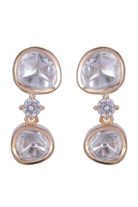 Auraa Trends_Gold Plated Stones Embellished Layered Necklace Set _at_Aza_Fashions