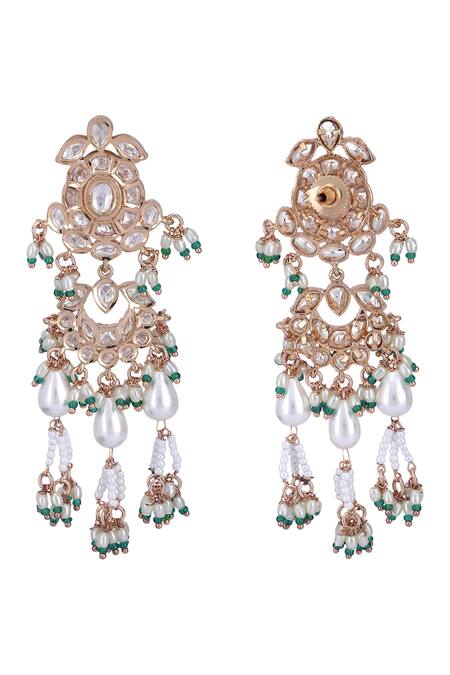 Buy_Auraa Trends_Gold Plated Imitation Diamonds Kundan Work Choker Necklace Set _Online_at_Aza_Fashions