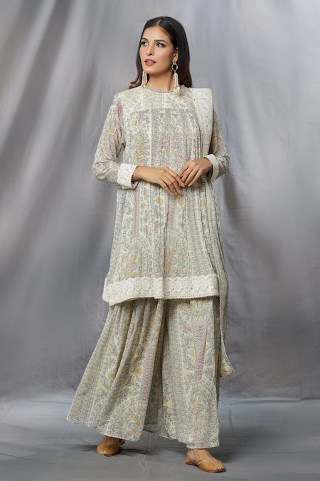 Aksh Kantha Print Kurta Sharara Set 