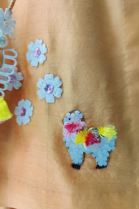 House Of Tushaom Orange Chanderi , Embroidery, Lace, Pearls, Lama Kurta And Pant Set Online at Aza Fashions House Of Tushaom_Orange Chanderi , Embroidery, Lace, Pearls, Lama Kurta And Pant Set _Online_at_Aza_Fashions