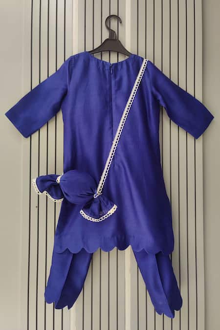 House Of Tushaom Unicorn Embroidered Angarkha & Pant Set 