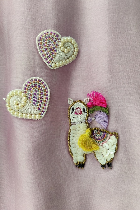 House Of Tushaom Purple Chanderi Silk, Net Beads, Lama Placement Embroidered Kurta And Pant Set Online at Aza Fashions House Of Tushaom_Purple Chanderi Silk, Net Beads, Lama Placement Embroidered Kurta And Pant Set _Online_at_Aza_Fashions