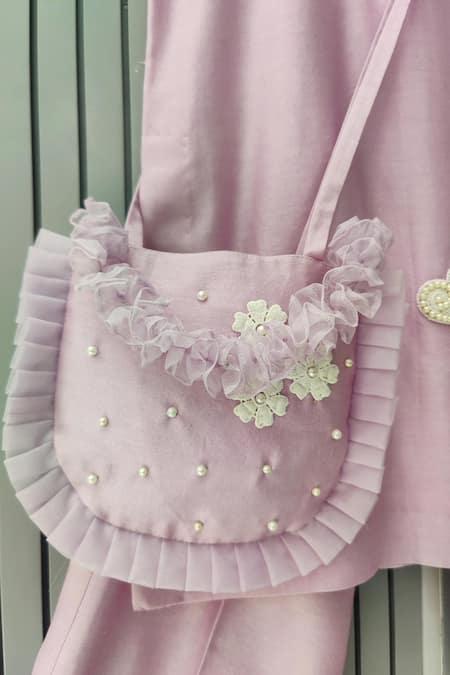 Buy House Of Tushaom Purple Chanderi Silk, Net Beads, Lama Placement Embroidered Kurta And Pant Set Online at Aza Fashions Buy_House Of Tushaom_Purple Chanderi Silk, Net Beads, Lama Placement Embroidered Kurta And Pant Set _Online_at_Aza_Fashions