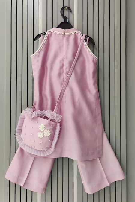 Buy House Of Tushaom Purple Chanderi Silk, Net Beads, Lama Placement Embroidered Kurta And Pant Set Buy_House Of Tushaom_Purple Chanderi Silk, Net Beads, Lama Placement Embroidered Kurta And Pant Set