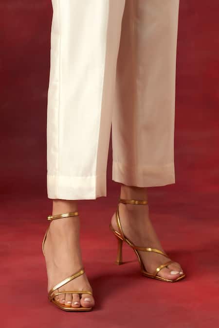 Anantaa By Roohi_Off White Silk, Chanderi Sequins, Beads Resham Embroidered Yoke Kurta And Pant Set _at_Aza_Fashions