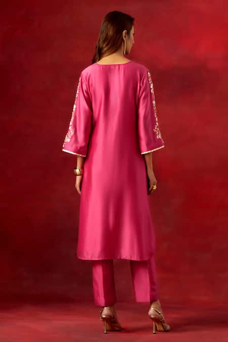 Anantaa By Roohi Bead Embroidered Yoke Kurta & Pant Set 