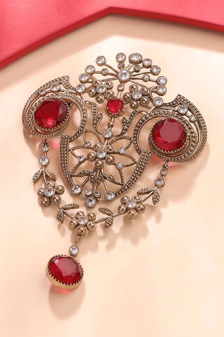 Cosa Nostraa Royal Sheen Embellished Brooch 
