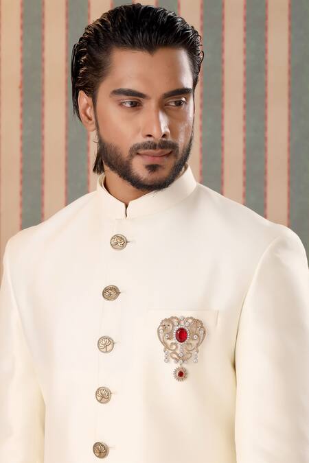 Buy_Cosa Nostraa_Gold Crystals Fab Flora Glass Stone Embellished Brooch _Online_at_Aza_Fashions