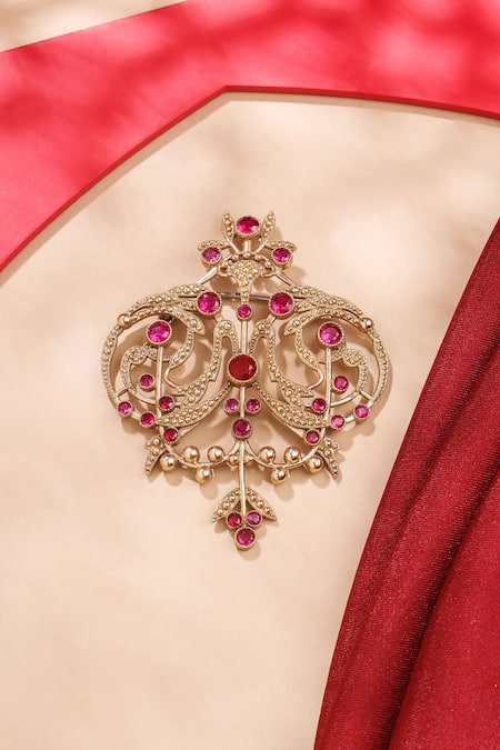 Cosa Nostraa Ornate Aura Embellished Brooch 
