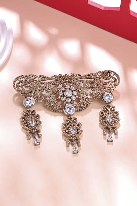 Cosa Nostraa Glass Stone Studded Symphony Brooch 
