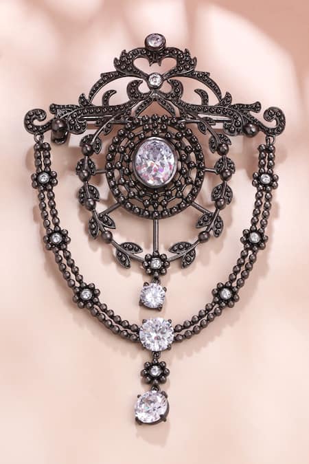 Cosa Nostraa Mystic Magic Shield Studded Brooch 