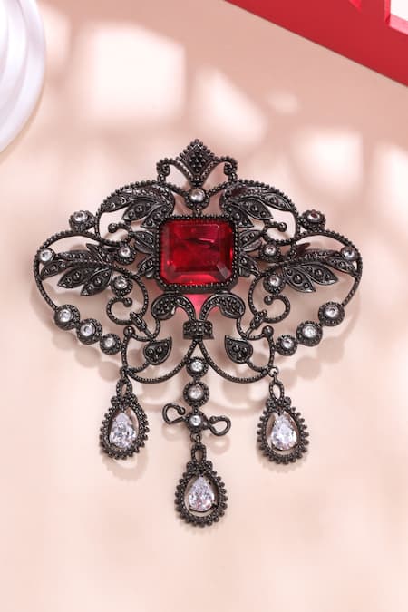 Cosa Nostraa Intricate Bloom Wonder Studded Brooch 
