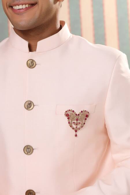 Cosa Nostraa_Gold Crystals Victorian Heart Brooch _Online_at_Aza_Fashions