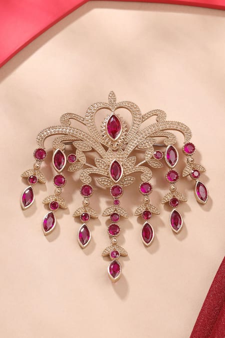 Cosa Nostraa Victorian Dangle Embellished Brooch 