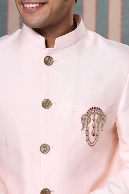 Cosa Nostraa_Gold Crystals Victorian Tales Embellished Brooch _Online_at_Aza_Fashions