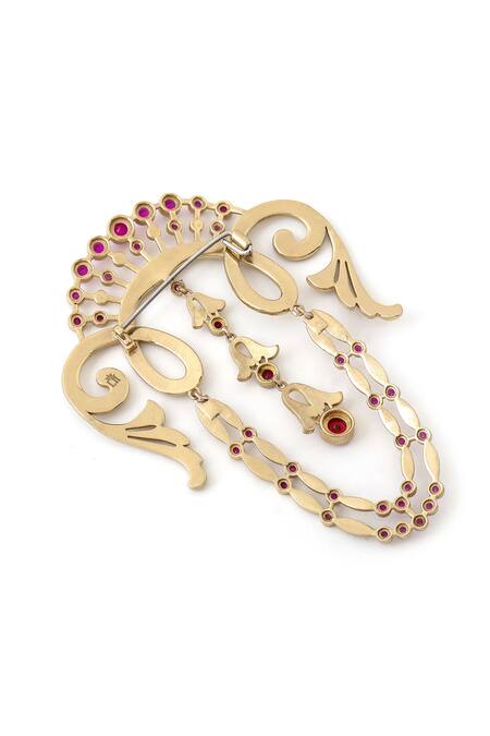 Buy_Cosa Nostraa_Gold Crystals Victorian Tales Embellished Brooch 