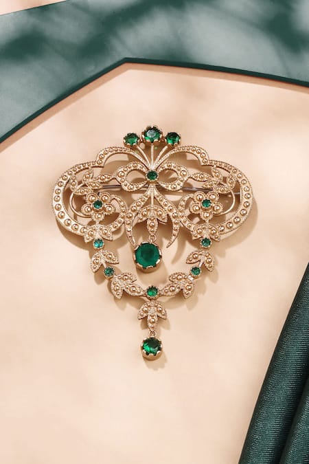 Cosa Nostraa Natural Novelty Embellished Brooch 
