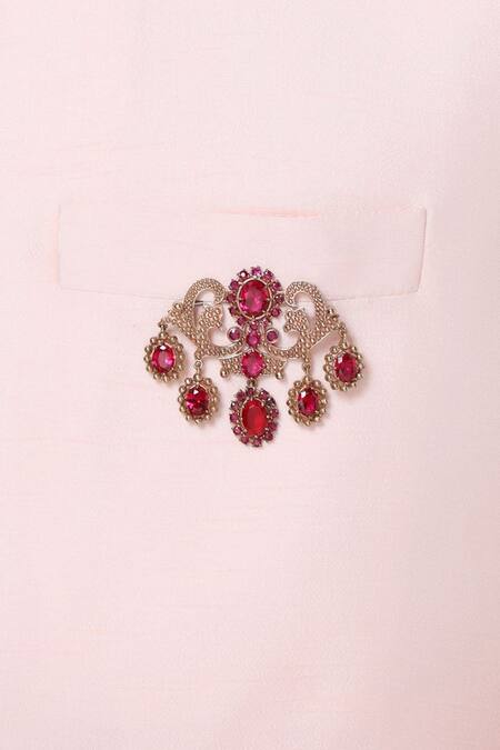 Cosa Nostraa_Gold Crystals Magnificent Stud Brooch _Online_at_Aza_Fashions