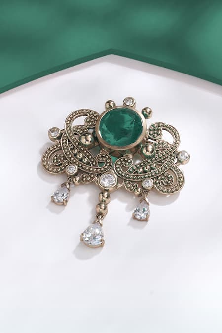 Cosa Nostraa Ethnic Magic Gemstone Studded Brooch 