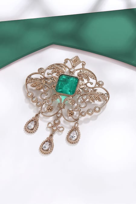 Cosa Nostraa Intricate Wonder Studded Brooch 