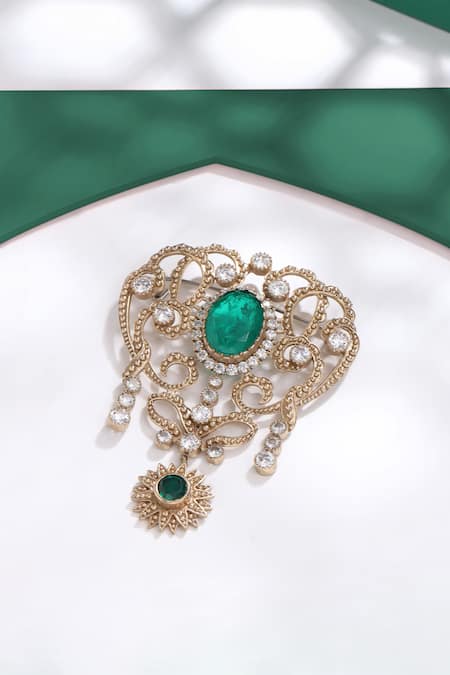 Cosa Nostraa Fab Flora Studded Brooch 