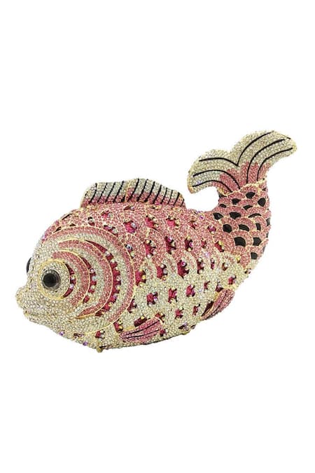 House Of Bling_Pink Crystals Fish Embellished Bag_at_Aza_Fashions