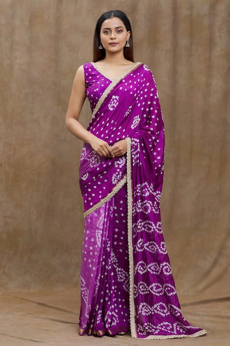 Samyukta Singhania Bandhani Pattern Saree With Running Blouse 