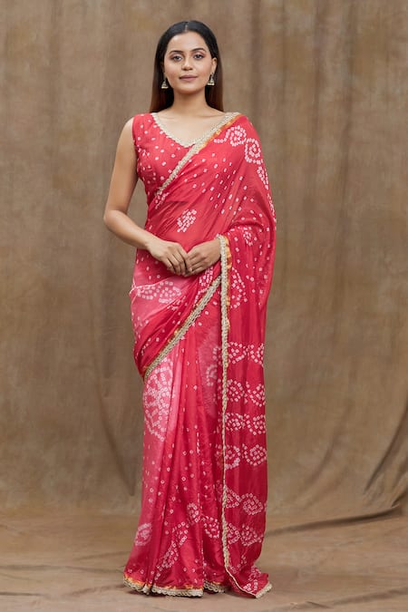 Samyukta Singhania Bandhani Pattern Saree With Blouse 