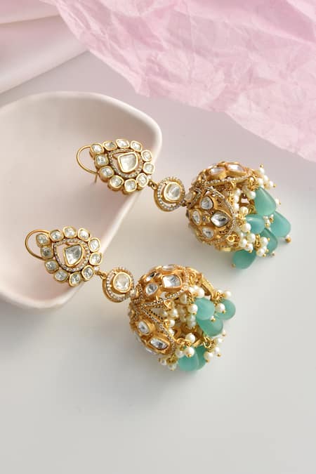 Swabhimann Polki Embellished Jhumka Earrings 