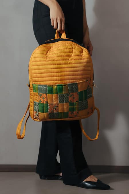 Riti Yellow Godhadi Patchwork Backpack 