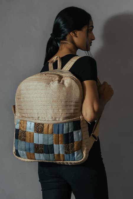 Riti Off White Godhadi Patchwork Backpack 